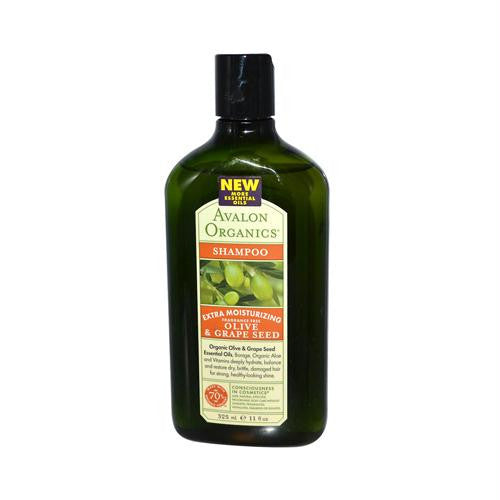 Avalon Organics Moisturizing Shampoo Olive and Grape Seed Fragrance Free - 11 fl oz