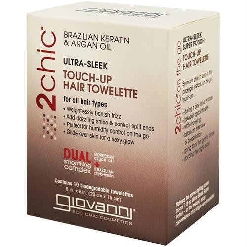 Giovanni Hair Care Products Touch Up Hair Towelette - 2Chic Ultra Sleek - 10 ct