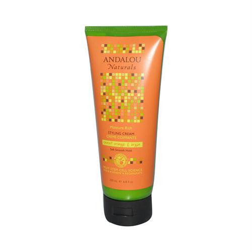 Andalou Naturals Smooth Hold Styling Cream Argan and Sweet Orange - 6.8 fl oz