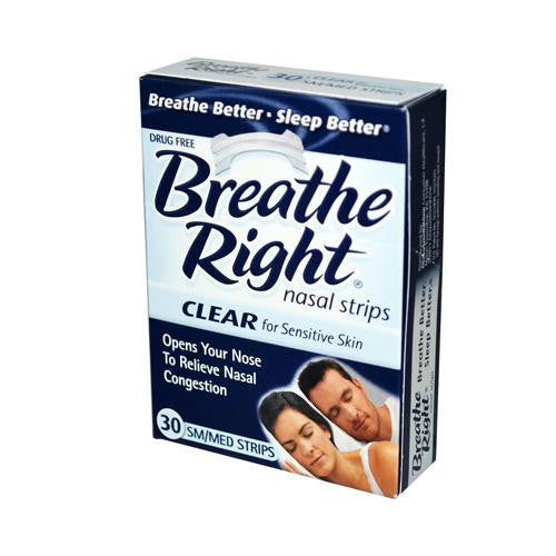 Breathe Right Nasal Strips Clear Small-Medium - 30 Strips