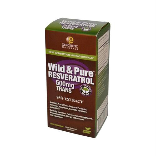 Genceutic Naturals Wild and Pure Resveratrol - 500 mg - 60 Vcaps