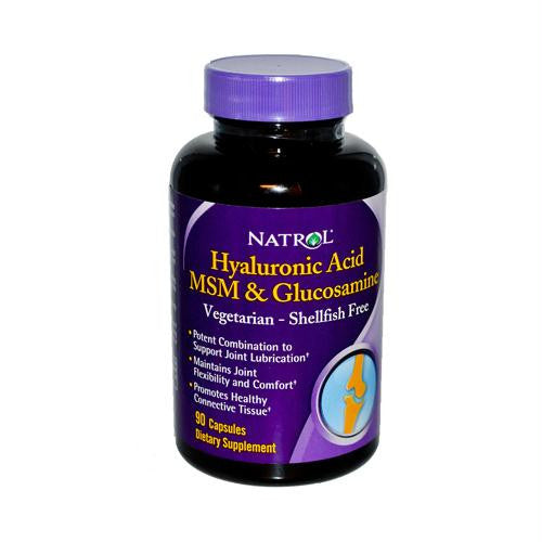 Natrol Vegetarian Hyaluronic Acid MSM and Glucosamine - 90 Capsules