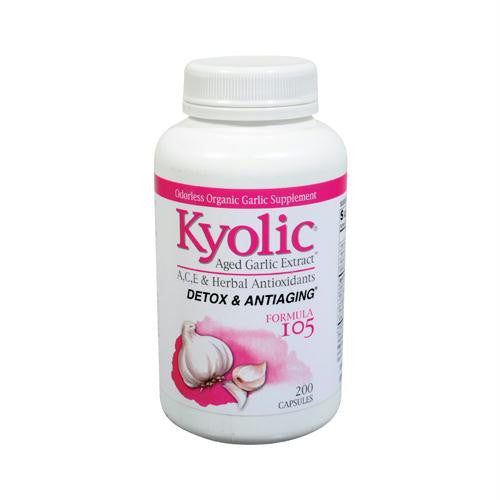 Kyolic Aged Garlic Extract Detox and Anti-Aging Formula 105 - 200 Capsules