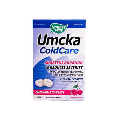 Natures Way Umcka ColdCare Cherry - 20 Chewables