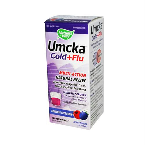 Natures Way Umcka Cold and Flu Sugar-Free Syrup Berry - 4 fl oz