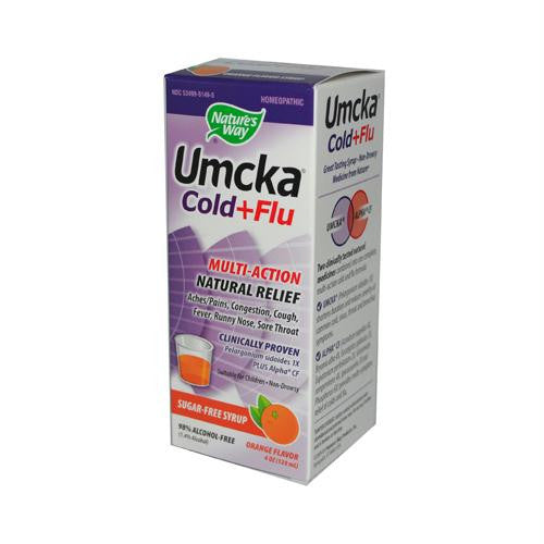 Natures Way Umcka Cold and Flu Sugar-Free Syrup Orange - 4 fl oz