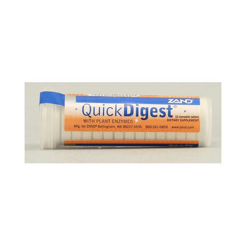 Zand QuickDigest with Plant Enzymes - 15 Chewable Tablets - Case of 20