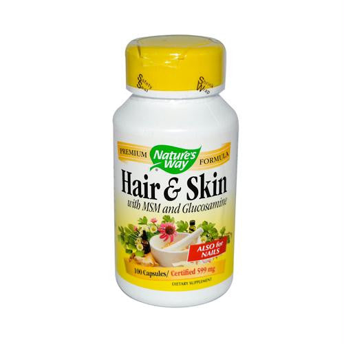 Natures Way Hair and Skin with MSM and Glucosamine - 100 Capsules