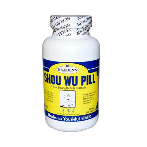 Dr. Shens Shou Wu Youthful Hair Pill - 700 mg - 200 Tablets