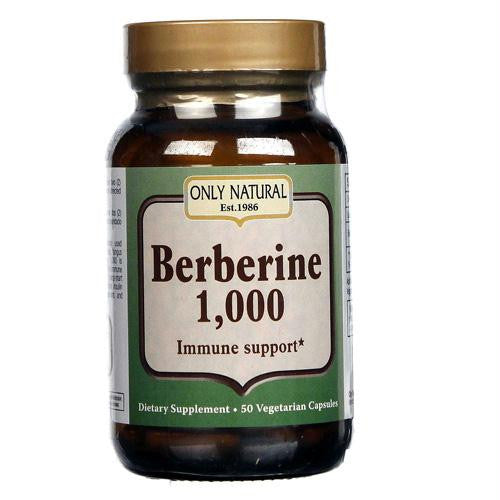 Only Natural Berberine - 1000 mg - 50 Vegetarian Capsules