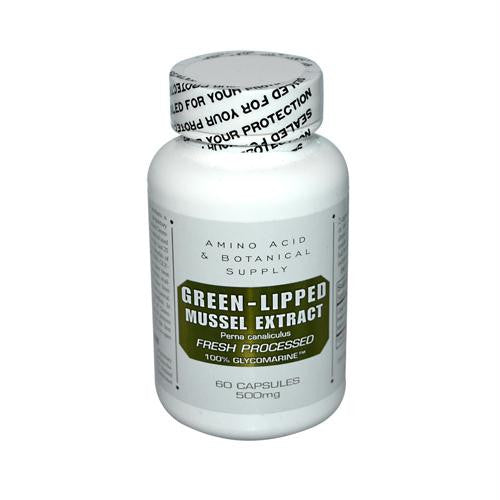 Amino Acid and Botanical Supply Green Lipped Mussel Extract - 500 mg - 60 Caps