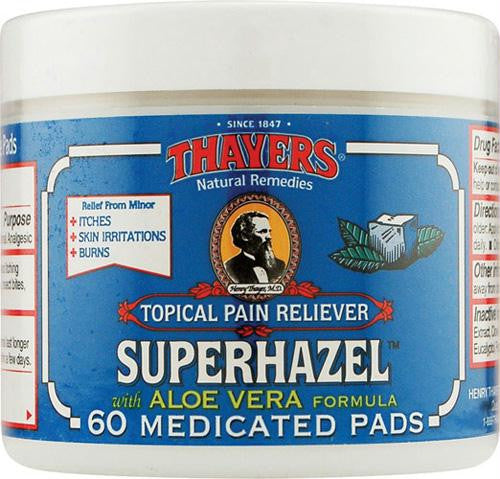 Thayers Astringent Pads - Medicated Witch Hazel - 60 Pads — Birds Eye ...