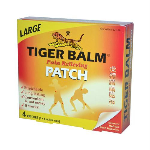 Tiger Balm Pain Relieving Large Patches - Case of 6 - 4 Pack