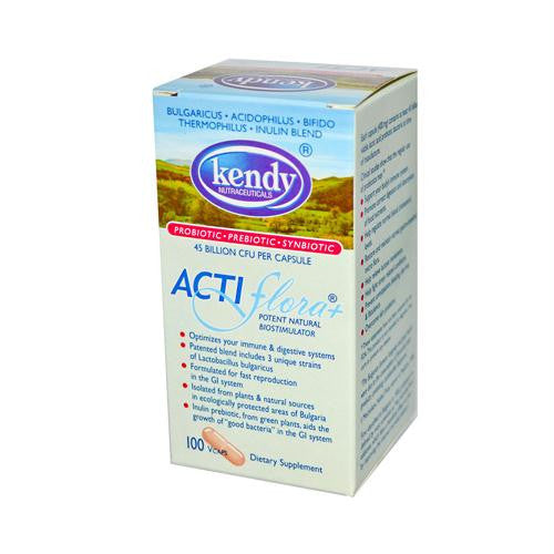 Kendy USA Prebiotic Probiotic Symbiotic ActiFlora Plus - 100 Capsules