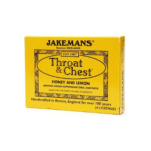 Jakemans Throat and Chest Lozenges - Honey and Lemon - 24 Pack