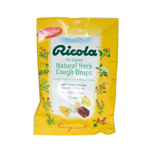 Ricola Herb Throat Drops Original - 21 Drops - Case of 12