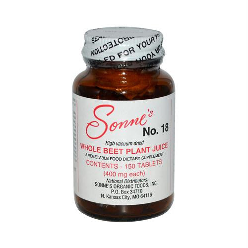 Sonnes Whole Beet Plant Juice No 18 - 400 mg - 150 Tablets