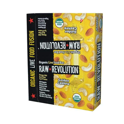 Raw Revolution Bar - Organic Golden Cashew - Case of 12 - 1.8 oz