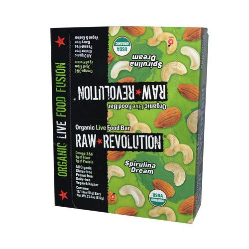 Raw Revolution Bar - Organic Spirulina Dream - Case of 12 - 1.8 oz