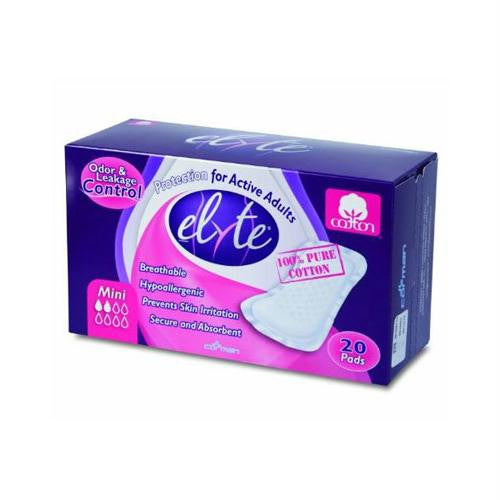 Elyte Light Cotton Incontinence Pads - Mini - 20 Pack