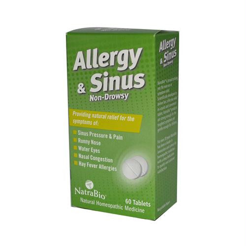 NatraBio Allergy and Sinus Non-Drowsy - 60 Tablets