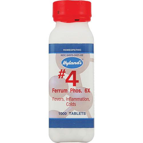 Hylands Homeopathic Number 4 Ferrum Phosphoricum 6X - 1000 Tablets