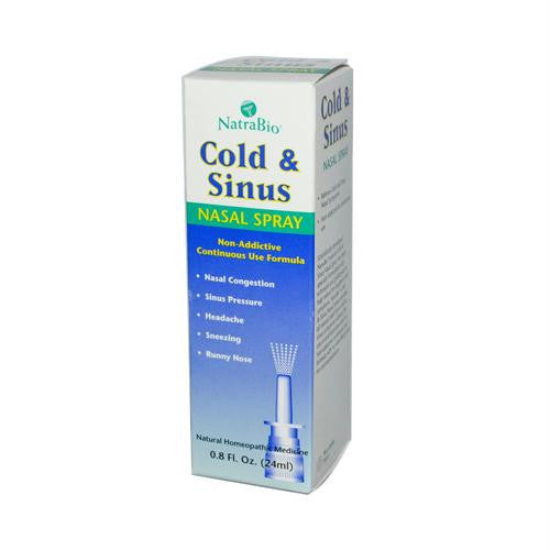 NatraBio Cold and Sinus Nasal Spray - 0.8 fl oz