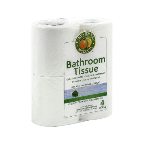 Earth Friendly Bathroom Tissue 2 Ply - Pack of 4 Rolls