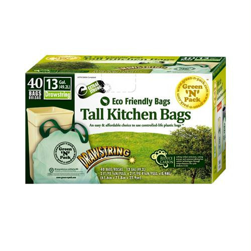 Eco-Friendly Bags Tall Kitchen Trash Bags - 13 Gallon - 40 Pack