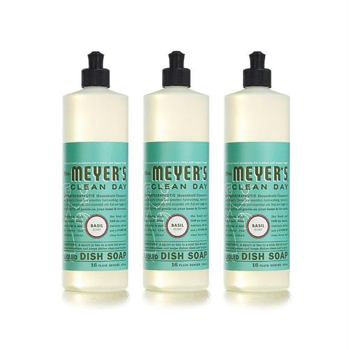 Mrs. Meyers Liquid Dish Soap - Basil - Case of 6 - 16 oz