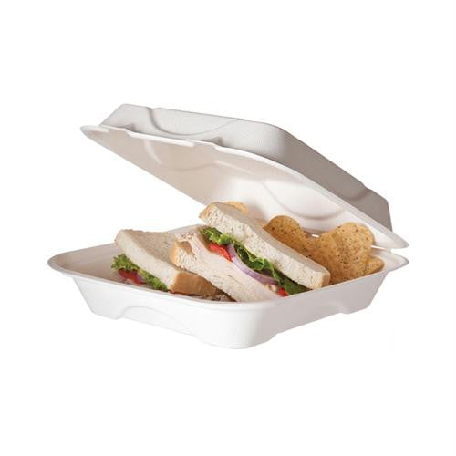 Eco-Products 9 inch Sugarcane Clamshell - Case of 200