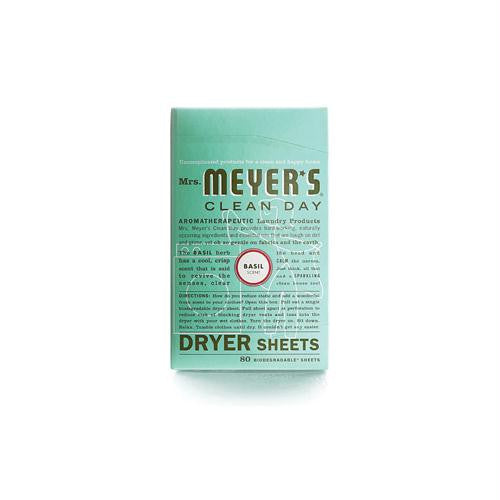 Mrs. Meyers Dryer Sheets - Basil - 80 Sheets