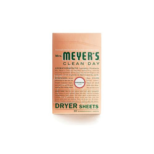 Mrs. Meyers Dryer Sheets - Geranium - 80 Sheets