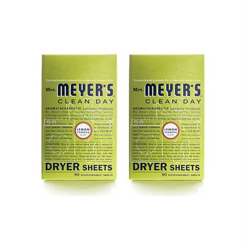 Mrs. Meyers Dryer Sheets - Lemon Verbena - Case of 12 - 80 Sheets