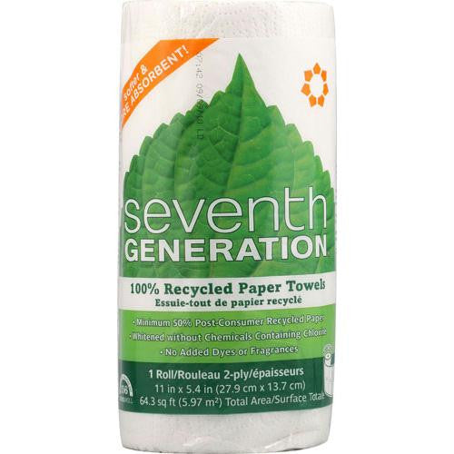 Seventh Generation Paper Towels - White - 156 sheet roll - Case of 24