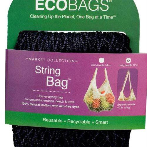 ECOBAGS Market Collection String Bags Long Handle - Black - 10 Bags