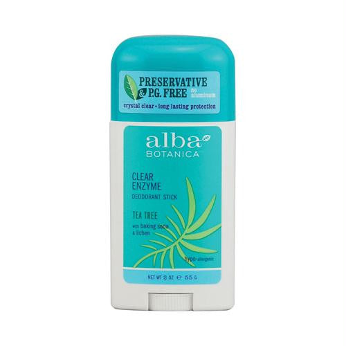 Alba Botanica Deodorant Stick Clear Enzyme Tea Tree - 2 oz