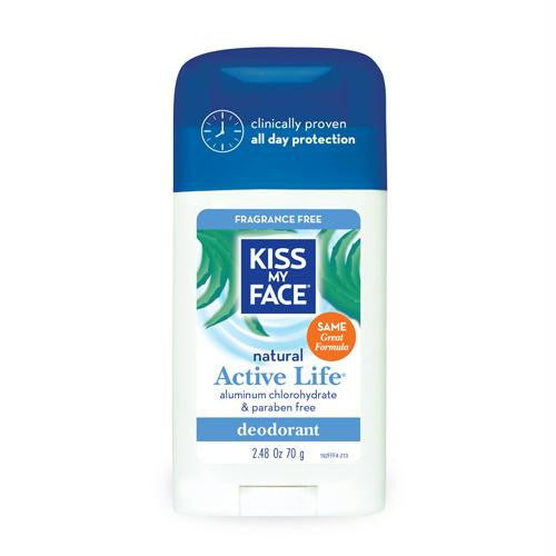 Kiss My Face Deodorant Natural Active Life Fragrance Free Natural Active Life Aluminum Free - 2.48 oz