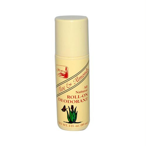 Alvera All Natural Roll-On Deodorant Aloe and Almonds - 3 oz