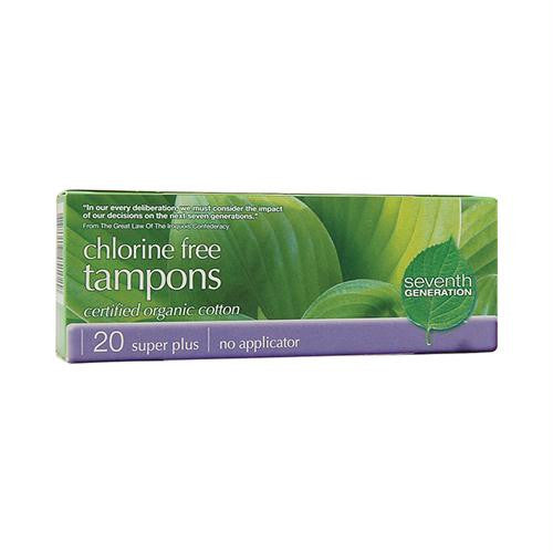 Seventh Generation Organic Cotton Tampons - Super Plus - Applicator Free - 20 Tampons