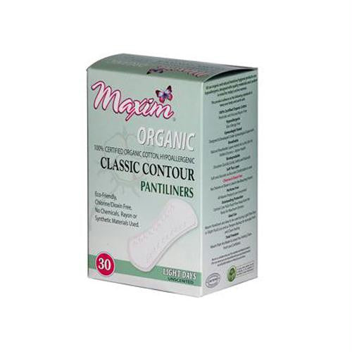 Maxim Hygiene Organic Cotton Classic Contour Pantiliners Light Days - 30 Pads