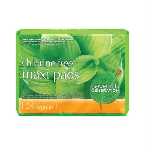 Seventh Generation Chlorine Free Maxi Pads - Regular - 24 Pads