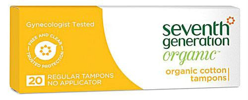 Seventh Generation Chlorine Free Organic Cotton Tampons Regular - 20 Tampons - Case of 12