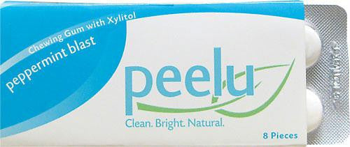 Peelu Chewing Gum Display - Peppermint Blast - 8 ct - Case of 12