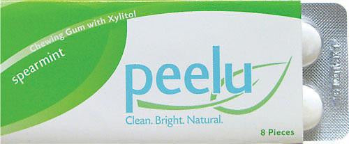 Peelu Chewing Gum Display - Spearmint - 8 ct - Case of 12