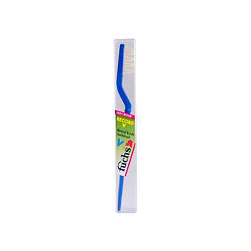 Fuchs Brushes Record V Natural Bristle Toothbrush - Adult Medium - Case of 10