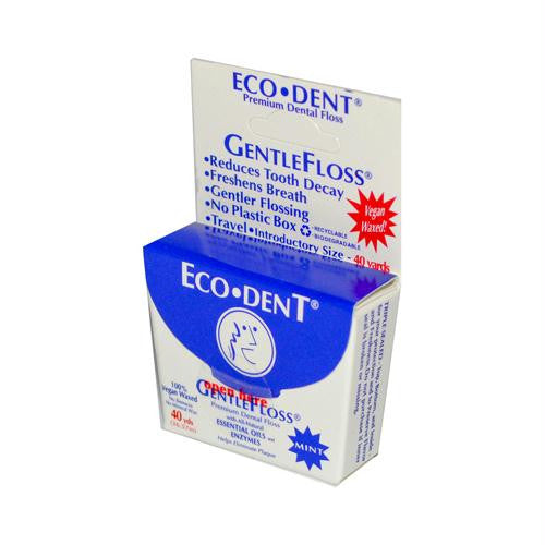 Eco-Dent Gentle Floss - Mint 40 - Case of 6 - 40 Yds