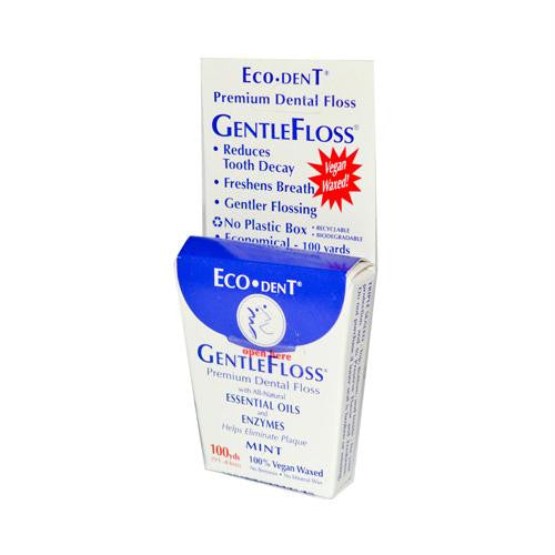 Eco-Dent GentleFloss Premium Dental Floss Mint - 100 Yards - Case of 6