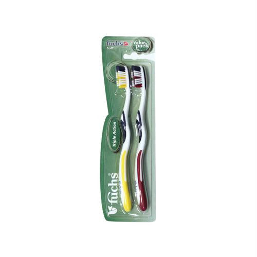 Fuchs Triple Action Toothbrush - Extra Soft - Case of 12 - 2 Pack