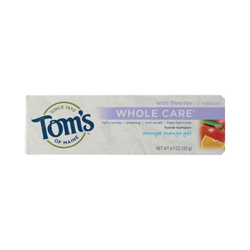 Toms of Maine Whole Care Gel Toothpaste Orange Mango - 4.7 oz - Case of 6